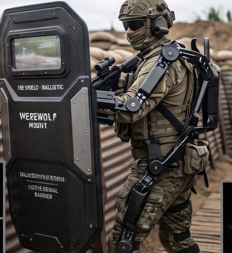 Werewolf-mounted ballistic shield concept